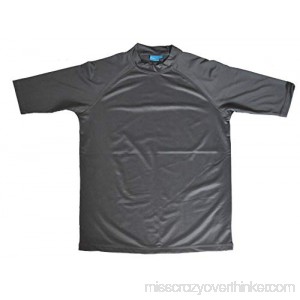 Remeetou Men's Surf Short Sleeve Round Neck T Shirts Sun Protection Quick-Dry Rashguard Swim Shirt Charcoal B07Q8GFQTK
